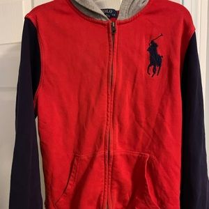 Boys Red and blue hoodie